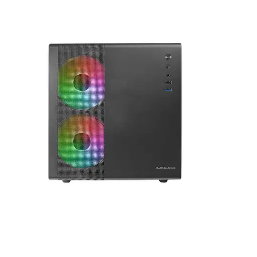 Mars Gaming MC-400 Negro, Caja Gaming Compacta Micro-ATX, Ventana Lateral Completa