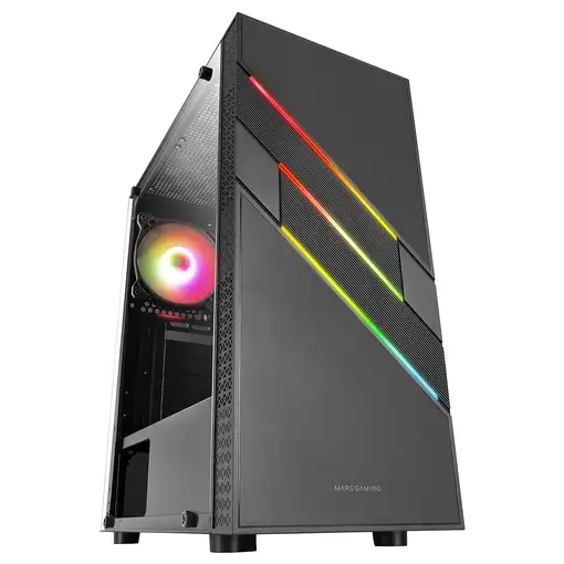 Mars Gaming MC-U3, Caja PC Gaming ATX XL, Frontal Triple ARGB, Ventilador 12cm ARG