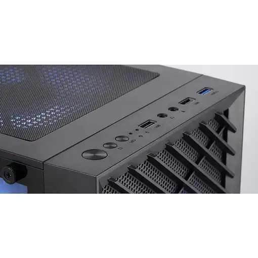 Mars Gaming MC- VORTEX, Caja Gaming MicroATX, Frontal Mesh Geométrico, Ventana Lat