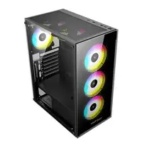 KeepOut XC-210 GLASS carcasa de ordenador Negro