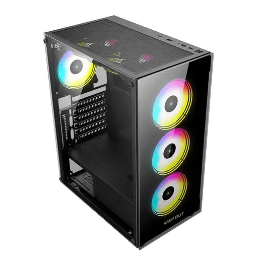 KeepOut XC-210 GLASS carcasa de ordenador Negro