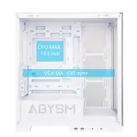 ABYSM Danube Sava H500 White Escritorio Transparente, Blanco