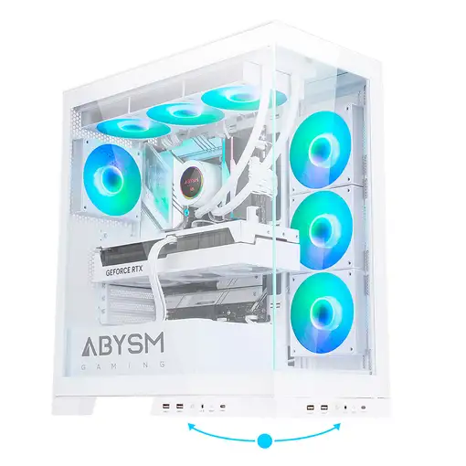 ABYSM Danube Sava H500 White Escritorio Transparente, Blanco