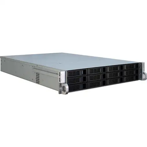 Inter-Tech IPC 2U-2412 Estante Negro, Plata