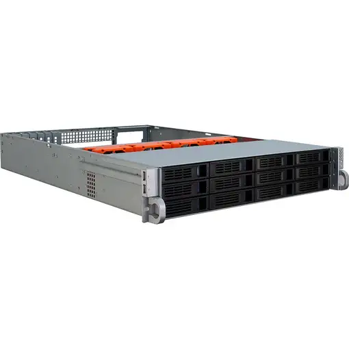 Inter-Tech IPC 2U-2412 Estante Negro, Plata
