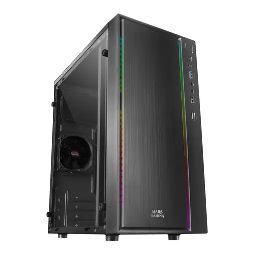 Mars Gaming MCM, Caja PC Micro ATX, Compacta, 16 Modos ARGB, Ventilador 8 cm