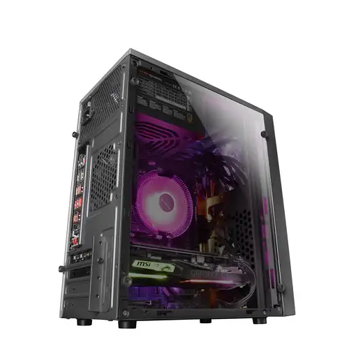 Mars Gaming MCM, Caja PC Micro ATX, Compacta, 16 Modos ARGB, Ventilador 8 cm