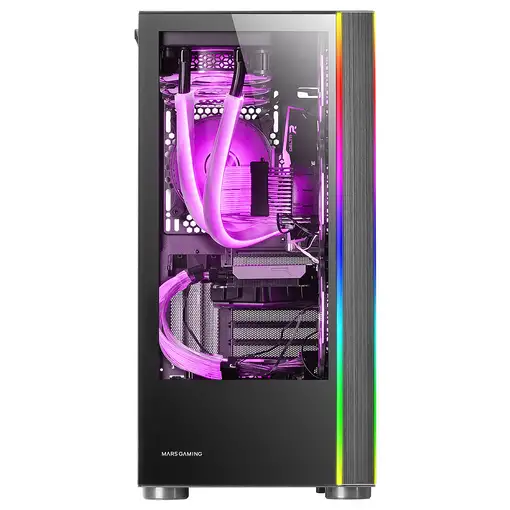 Mars Gaming MC-ULTRA, Torre Gaming Custom XXL E-ATX, Doble Tira LED ARGB, Doble Ve