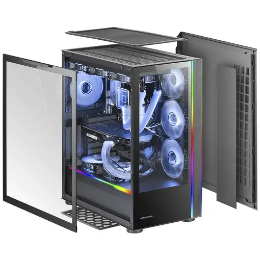 Mars Gaming MC-ULTRA, Torre Gaming Custom XXL E-ATX, Doble Tira LED ARGB, Doble Ve