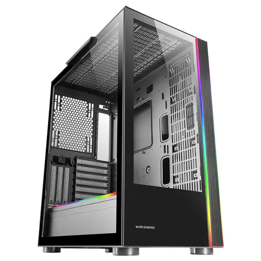 Mars Gaming MC-ULTRA, Torre Gaming Custom XXL E-ATX, Doble Tira LED ARGB, Doble Ve