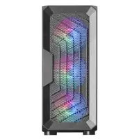Mars Gaming MC-Tor Negro, Caja Semitorre Gaming ATX, Ventana Lateral Completa, Dis