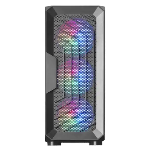 Mars Gaming MC-Tor Negro, Caja Semitorre Gaming ATX, Ventana Lateral Completa, Dis