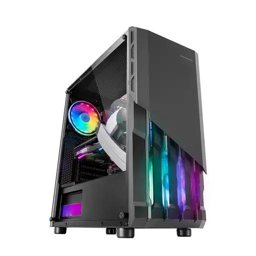 Mars Gaming MC-X2, Caja PC Gaming ATX, Frontal Acero FRGB, 2 Ventiladores 12cm FRG