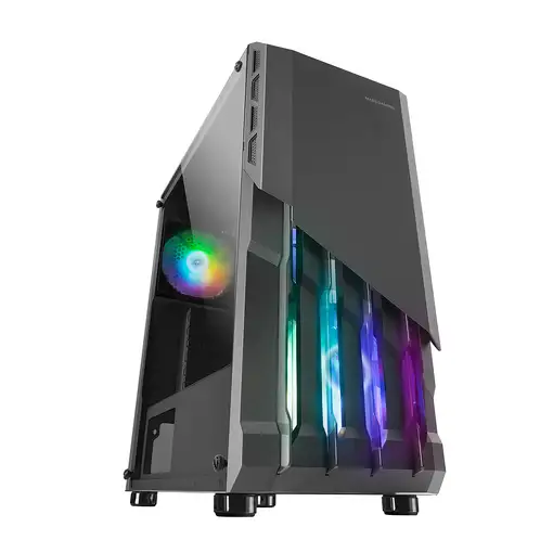 Mars Gaming MC-X2, Caja PC Gaming ATX, Frontal Acero FRGB, 2 Ventiladores 12cm FRG