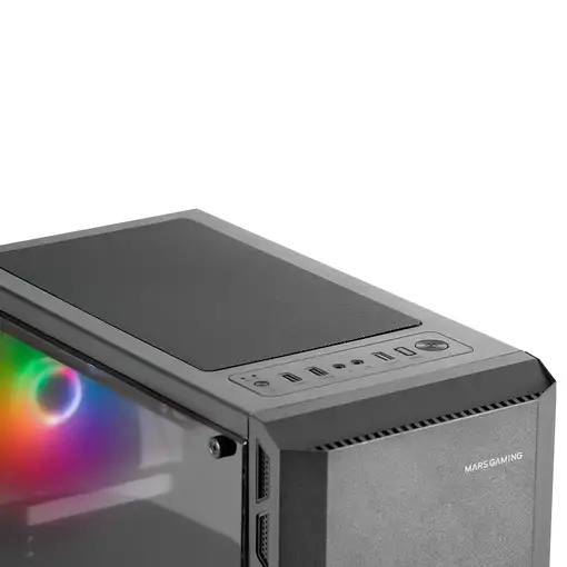Mars Gaming MC-X2, Caja PC Gaming ATX, Frontal Acero FRGB, 2 Ventiladores 12cm FRG