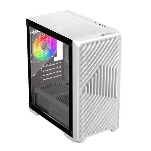 KeepOut XC-220W GLASS carcasa de ordenador Blanco