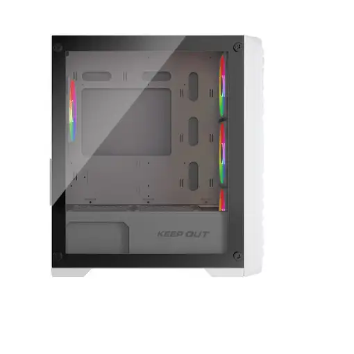 KeepOut XC-220W GLASS carcasa de ordenador Blanco