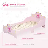 Cama para Niños de +3 Años 143x73x60 cm Carga 50 kg Rosa HOMCOM