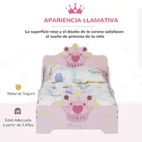 Cama para Niños de +3 Años 143x73x60 cm Carga 50 kg Rosa HOMCOM