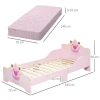 Cama para Niños de +3 Años 143x73x60 cm Carga 50 kg Rosa HOMCOM