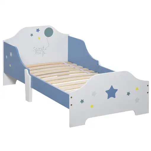 Cama para Niños de +3 Años 143x74x59 cm con Estampado con Estrellas Azul HOMCOM