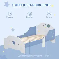 Cama para Niños de +3 Años 143x74x59 cm con Estampado con Estrellas Azul HOMCOM
