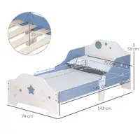 Cama para Niños de +3 Años 143x74x59 cm con Estampado con Estrellas Azul HOMCOM