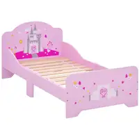 Cama Infantil de Madera para +3 Años con Lateral de Protección HOMCOM