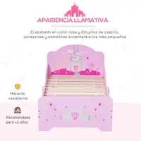 Cama Infantil de Madera para +3 Años con Lateral de Protección HOMCOM