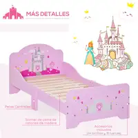 Cama Infantil de Madera para +3 Años con Lateral de Protección HOMCOM