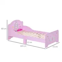 Cama Infantil de Madera para +3 Años con Lateral de Protección HOMCOM