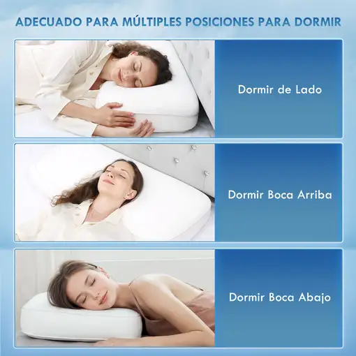 Almohada Viscoelástica de Espuma Viscoelástica con Diseño Ergonómico HOMCOM