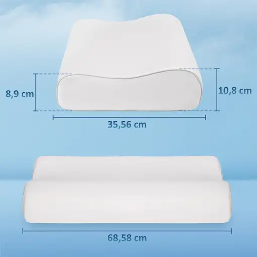 Almohada Cervical y Cuello de Espuma Viscoelástica con Diseño Ergonómico HOMCOM