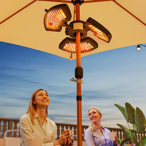 Estufa Exterior Eléctrica 2400W con 3 Niveles de Calor Ø55x8 cm Outsunny