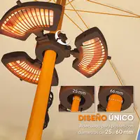 Estufa Exterior Eléctrica 2400W con 3 Niveles de Calor Ø55x8 cm Outsunny