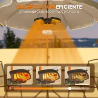 Estufa Exterior Eléctrica 2400W con 3 Niveles de Calor Ø55x8 cm Outsunny