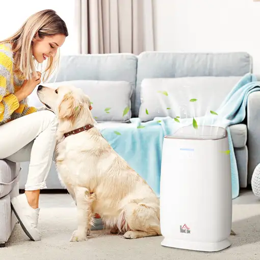 Purificador de Aire con Filtro HEPA de 3 Capas CADR 220 m³/h hasta 28 m² HOMCOM