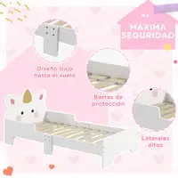 Cama para Niños 3-6 Años en Forma de Unicornio 143x74x67 cm ZONEKIZ