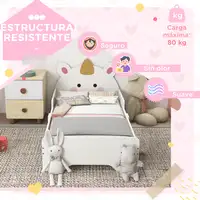 Cama para Niños 3-6 Años en Forma de Unicornio 143x74x67 cm ZONEKIZ