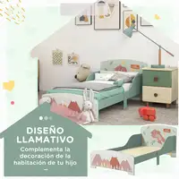 Cama Infantil de Madera 143x77x60 cm para Niños de 3-6 Años Carga 40 kg ZONEKIZ