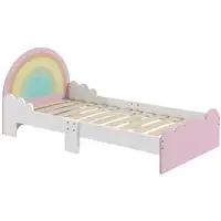 Cama para Niños de 3-6 Años en Forma de Arcoíris 143x74x66 cm Rosa ZONEKIZ