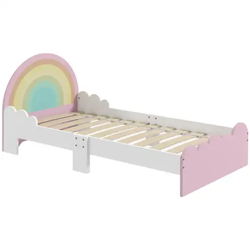 Cama para Niños de 3-6 Años en Forma de Arcoíris 143x74x66 cm Rosa ZONEKIZ