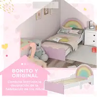 Cama para Niños de 3-6 Años en Forma de Arcoíris 143x74x66 cm Rosa ZONEKIZ
