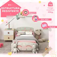 Cama Infantil de Madera 143x77x60 cm para Niños de 3-6 Años Carga 40 kg ZONEKIZ