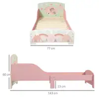 Cama Infantil de Madera 143x77x60 cm para Niños de 3-6 Años Carga 40 kg ZONEKIZ
