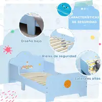 Cama para Niños de 3-6 Años 143x74x59 cm con Barreras de Protección ZONEKIZ