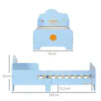 Cama para Niños de 3-6 Años 143x74x59 cm con Barreras de Protección ZONEKIZ