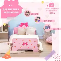 Cama Infantil de Madera 143x74x59 cm para Niños de 3-6 Años Carga 80 kg ZONEKIZ