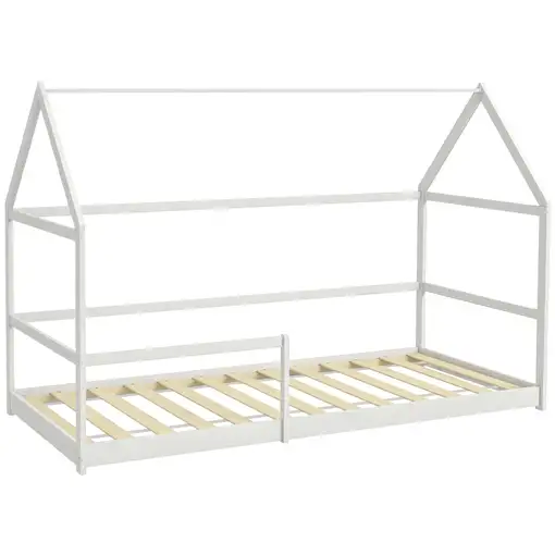 Cama para Niños 90x190 cm en Forma de Casa Carga 60 kg Blanco AIYAPLAY
