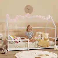 Cama para Niños 90x190 cm en Forma de Casa Carga 60 kg Blanco AIYAPLAY